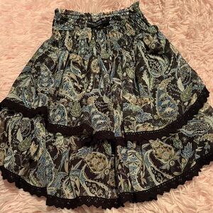 Central Park West Floral A-Line Skirt